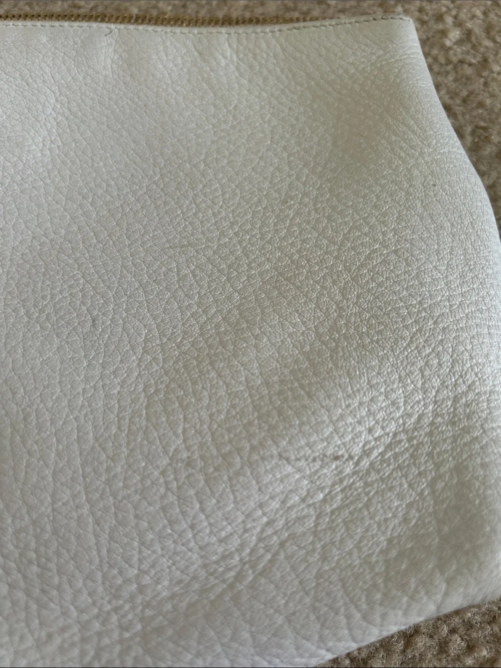 Bottega Veneta White Leather Large Cosmetic Pouch